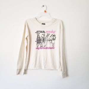 Star Wars long sleeve pullover white shirt medium